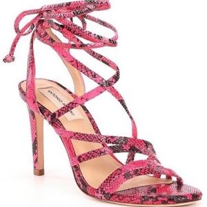 Antonio Milani NWT Pink Black Snakeskin Stilettos